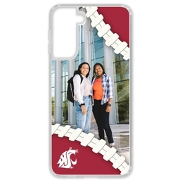 Transparent Galaxy S21 Case with Washington State Cougars design