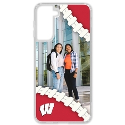 Transparent Galaxy S21 Case with Wisconsin Badgers design