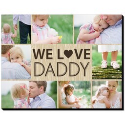 11x14 Same-Day Mounted Print with We Love Daddy Wood Grain design
