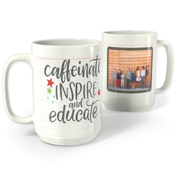 White Photo Mug, 15oz with Favorite Teacher design