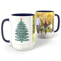 Blue Photo Mug, 15oz with Wishes In The Tree design