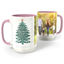 Pink Photo Mug, 15oz with Wishes In The Tree design