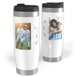 Thumbnail for 14oz Personalized Travel Tumbler with Arrow Love design 1