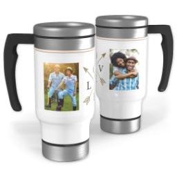 Thumbnail for Stainless Steel Photo Travel Mug, 14oz with Arrow Love design 1