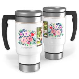 Thumbnail for Stainless Steel Photo Travel Mug, 14oz with Beauty & Love design 1