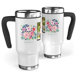 14oz Stainless Steel Travel Photo Mug with Beauty & Love design