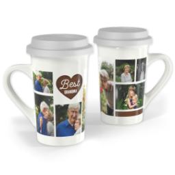 Thumbnail for Premium Grande Photo Mug with Lid, 16oz with Best Grandma Heart design 1