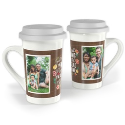 Premium Grande Photo Mug with Lid, 16oz with Glad You Are Mine design