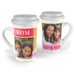 Thumbnail for Premium Grande Photo Mug with Lid, 16oz with XO Mom design 1