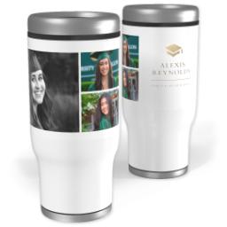 Thumbnail for Stainless Steel Tumbler, 14oz with Grad Hat design 1