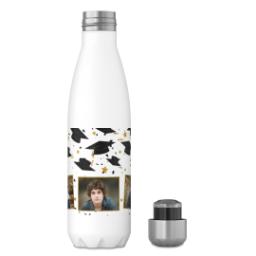 Thumbnail for 17oz Slim Water Bottle with Black and Gold Caps design 4