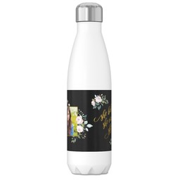 17oz Slim Water Bottle with She Believed Black design
