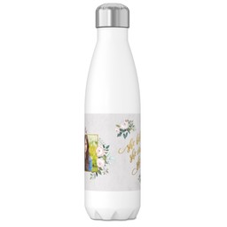 17oz Slim Water Bottle with She Believed White design
