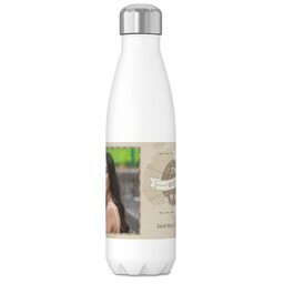 17oz Slim Water Bottle with The World Awaits design