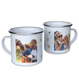 Thumbnail for Personalized Enamel Campfire Mugs with Arrow Love design 1