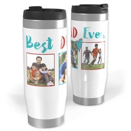 14oz Personalized Travel Tumbler with Best Dad Ever Heart design