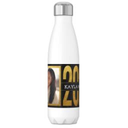 Thumbnail for 17oz Slim Water Bottle with Black and Gold Knock Out design 1