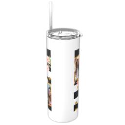 Thumbnail for Tumbler with Straw, 20oz with Bold Floral Stripes design 2
