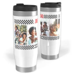 Thumbnail for 14oz Personalized Travel Tumbler with Dad Checkers Black design 1