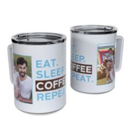 Thumbnail for Personalized Coffee Travel Mugs with Eat Sleep Coffee design 1