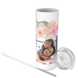 Thumbnail for Tumbler with Straw, 20oz with Floral Blooms Best Mom design 3