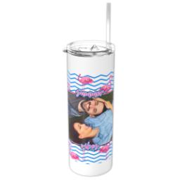 Thumbnail for Personalized Tumbler with Straw with Fun Flamingos design 1