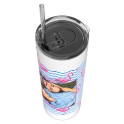 Thumbnail for Personalized Tumbler with Straw with Fun Flamingos design 4