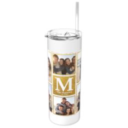 Thumbnail for Personalized Tumbler with Straw with Golden Monogram design 1