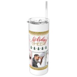 Thumbnail for Tumbler with Straw, 20oz with Holiday Cheer design 1