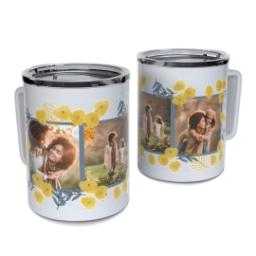 Thumbnail for Personalized Coffee Travel Mugs with Merry Gold design 1