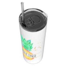 Thumbnail for Tumbler with Straw, 20oz with Pineapple design 4