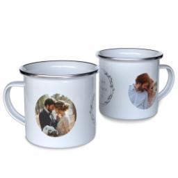 Thumbnail for Personalized Enamel Campfire Mugs with Simple Wreath design 1