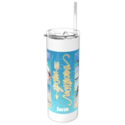 Thumbnail for Personalized Tumbler with Straw with Vacation Mode design 1