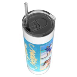 Thumbnail for Tumbler with Straw, 20oz with Vacation Mode design 4