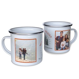 Personalized Enamel Campfire Mugs with Wanderlust design