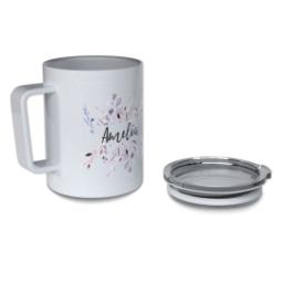 Thumbnail for Insulated Coffee Mug, 11oz with Watercolor Floral design 4