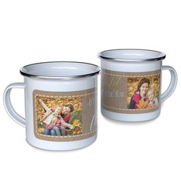 Personalized Enamel Campfire Mugs with Wonderful Time Stitched design