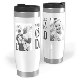 14oz Personalized Travel Tumbler with World's Best Dad design