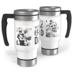 Thumbnail for Stainless Steel Photo Travel Mug, 14oz with World's Best Dad design 1