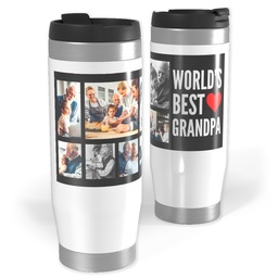 14oz Personalized Travel Tumbler with World's Best Grandpa design