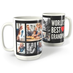 White Photo Mug, 15oz with World's Best Grandpa design