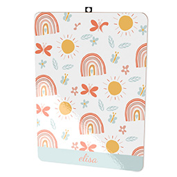 Clipboard - Double-sided with Rainbows and Butterflies design