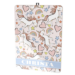 Clipboard - Double-sided with Rainbow Unicorns design