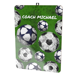 Clipboard - Double-sided with Soccer Greetings design