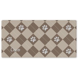 Rubber Backed Desk Mat with Check Paw design
