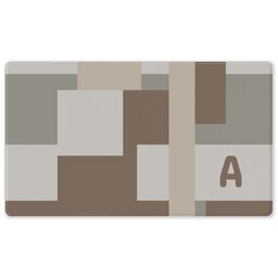 Rubber Backed Gaming Mat with Color Block Monogram design