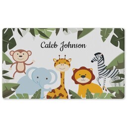 Rubber Backed Gaming Mat with Jungle Friends design