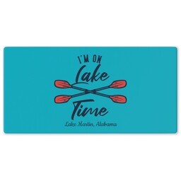 Rubber Backed Desk Mat with Lake Time design