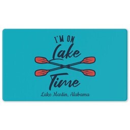 Rubber Backed Gaming Mat with Lake Time design
