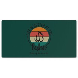 Rubber Backed Desk Mat with Life is Better design